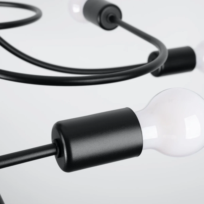 Kroonluchter LEVAR 8 zwart