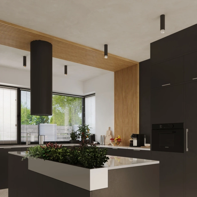 Plafondlamp NERO 12,5 zwart/chroom