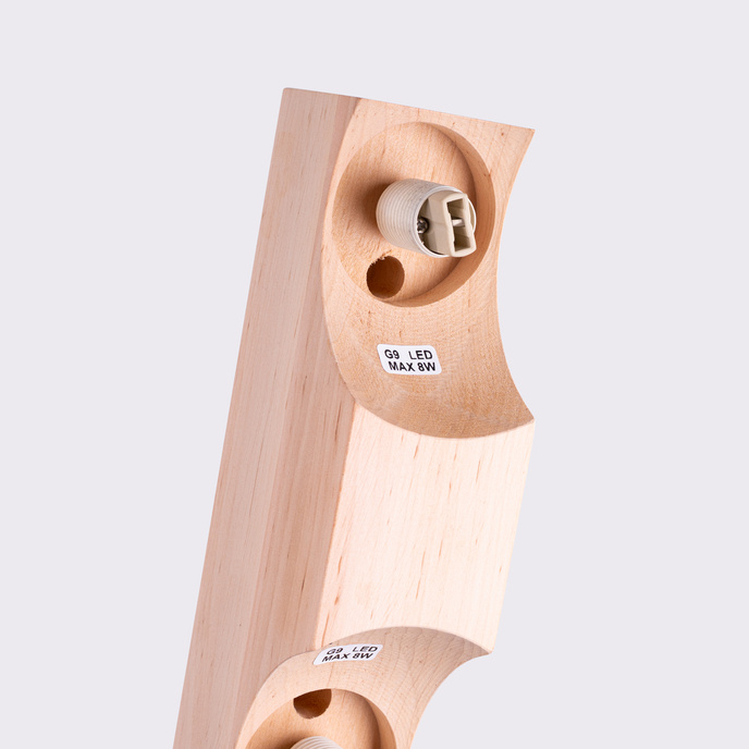 Plafondlamp BULBO 2 naturel hout