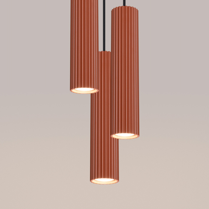 Hanglamp KARBON 3P rood oker