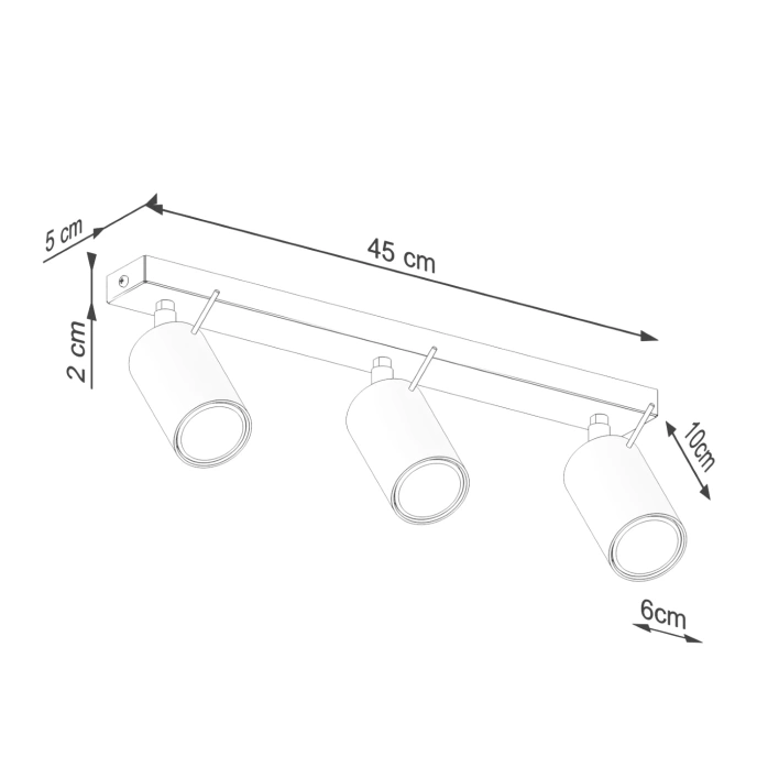 Plafondlamp RING 3L rood ochra