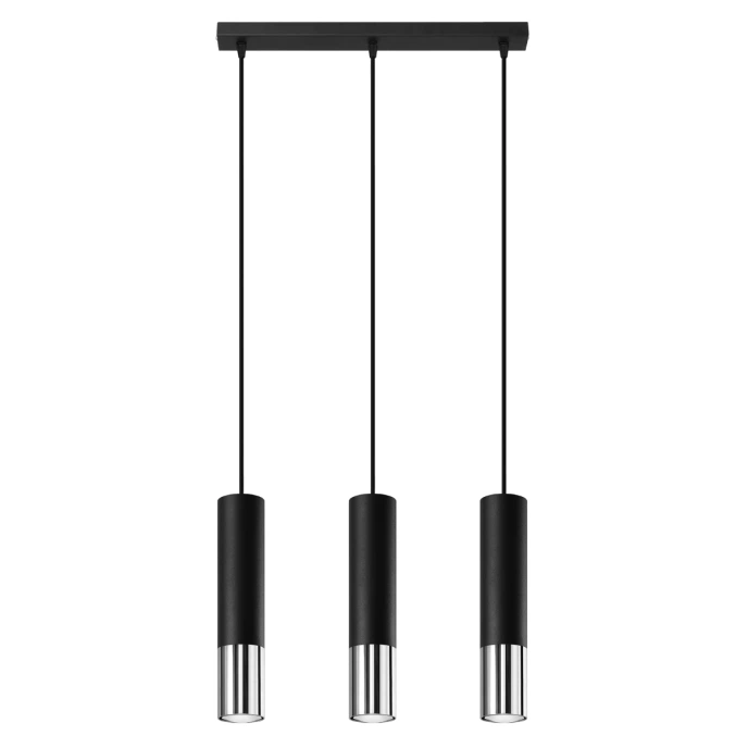 Hanglamp LOOPEZ 3L zwart/chroom