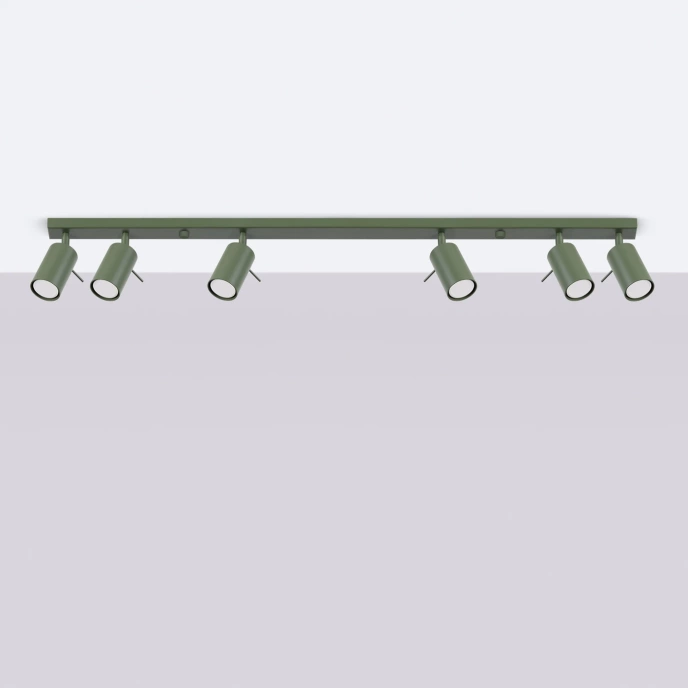 Plafondlamp RING 6L olijfgroen