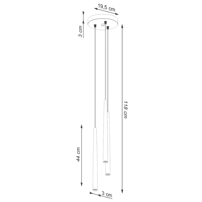 Staande lamp BLISS 3P zwart