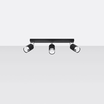 Plafondlamp NERO 3 zwart/chroom