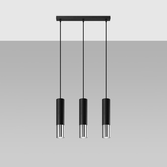 Hanglamp LOOPEZ 3L zwart/chroom