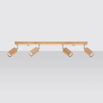 Plafondlamp BERG 4 naturel hout