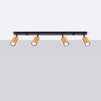 Plafondlamp WINX 4L zwart/cooper