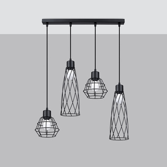 Hanglamp SUBA 4L zwart
