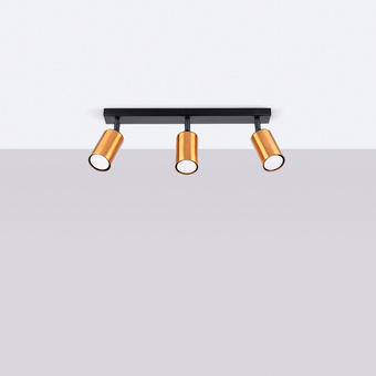 Plafondlamp WINX 3 zwart/cooper